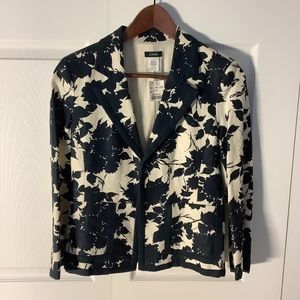 J.Crew Navy & Cream Linen Blazer